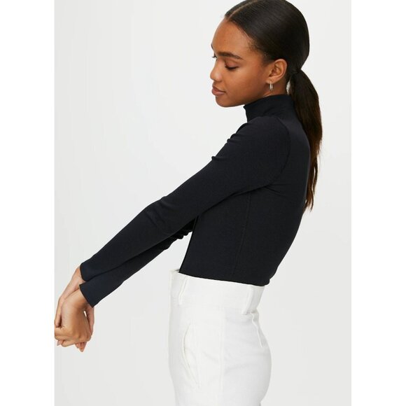 Aritzia WILFRED FREE Moon Pastel Tie Dye Velvet Cropped Turtleneck Top, Size XS - Picture 13 of 15